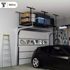 Shuntong 4'x8' Le porte-bagages de garage suspendu Atlas Pro, capacité de charge de 1100 livres, finition Hammertone noir