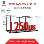 Shuntong 4'x8' Le porte-bagages de garage suspendu Atlas Pro, capacité de charge de 1100 livres, finition Hammertone noir