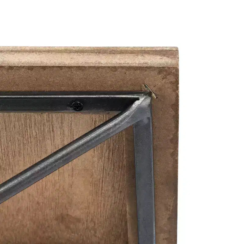 Wall Mount Floating Shelf with Diamond Shaped Iron Bracket Brown -  Modern Pine Wood, Metal Frame