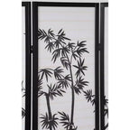 3-Panel Bamboo Pattern Room Divider – Black, 54"x71", Folding Screen