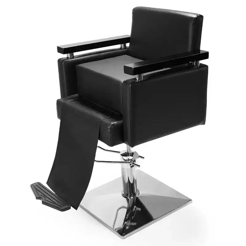 Kids Salon Booster Seat – Oversize Black Leather Cushion for Barber Chair