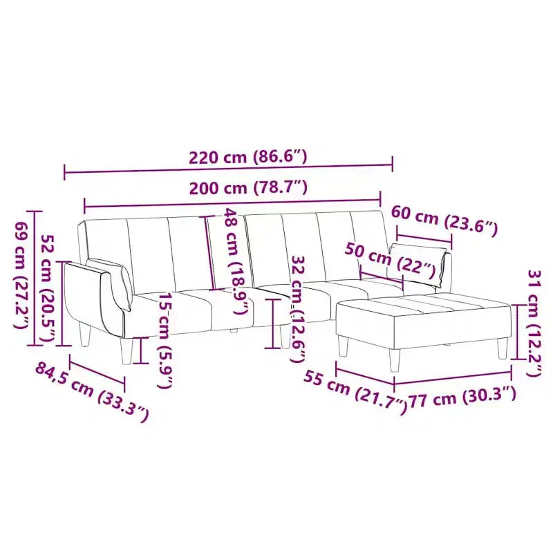 Dark Grey Polyester 2-Seater Sofa Bed – Convertible, Compact Living