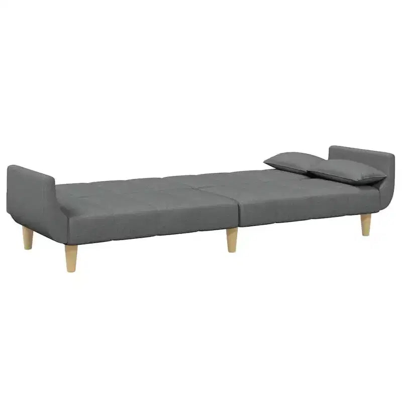 Dark Grey Polyester 2-Seater Sofa Bed – Convertible, Compact Living