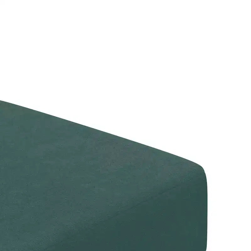 Canapé-lit convertible 2 places en velours vert foncé avec pouf