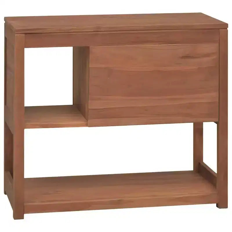 Solid Teak Wood Bathroom Cabinet – Retro Style, 33.5"x15.7"x29.5"