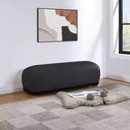 Banc rembourré en tissu chenille – Style Calum, accent moderne pour chambre à coucher