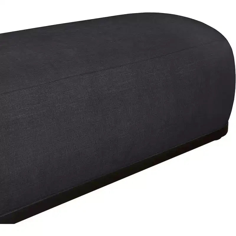 Banc rembourré en tissu chenille – Style Calum, accent moderne pour chambre à coucher