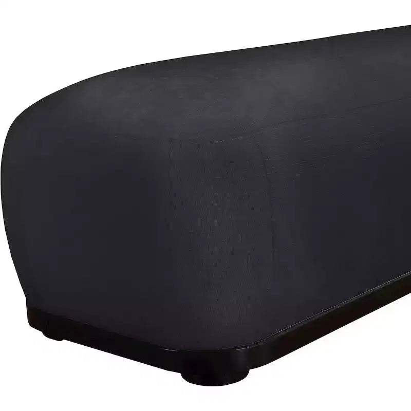 Banc rembourré en tissu chenille – Style Calum, accent moderne pour chambre à coucher
