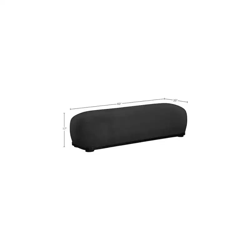 Banc rembourré en tissu chenille – Style Calum, accent moderne pour chambre à coucher