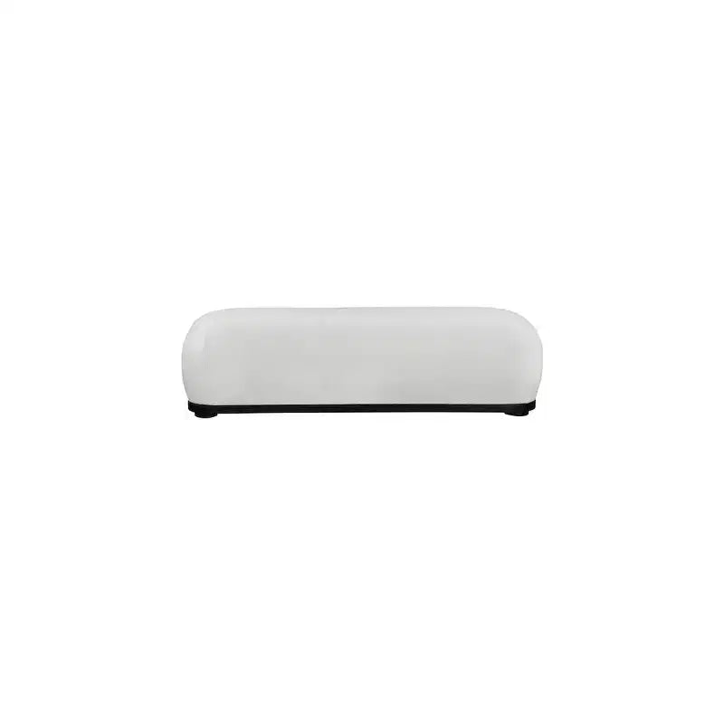 Banc rembourré en tissu chenille – Style Calum, accent moderne pour chambre à coucher