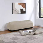 Banc rembourré en tissu chenille – Style Calum, accent moderne pour chambre à coucher