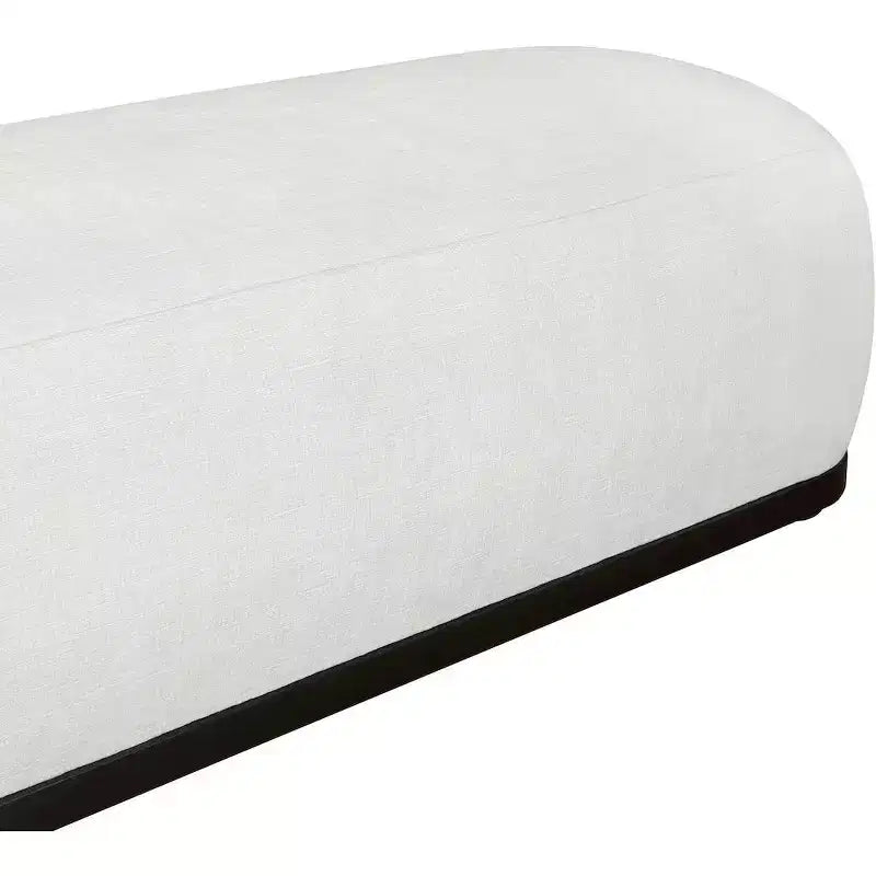 Banc rembourré en tissu chenille – Style Calum, accent moderne pour chambre à coucher