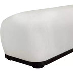 Banc rembourré en tissu chenille – Style Calum, accent moderne pour chambre à coucher