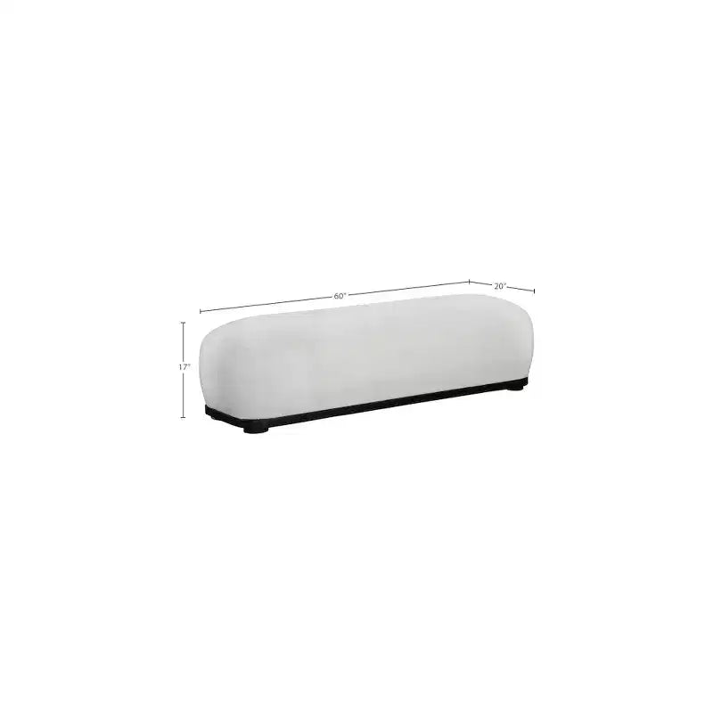 Banc rembourré en tissu chenille – Style Calum, accent moderne pour chambre à coucher