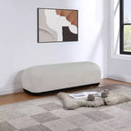 Banc rembourré en tissu chenille – Style Calum, accent moderne pour chambre à coucher