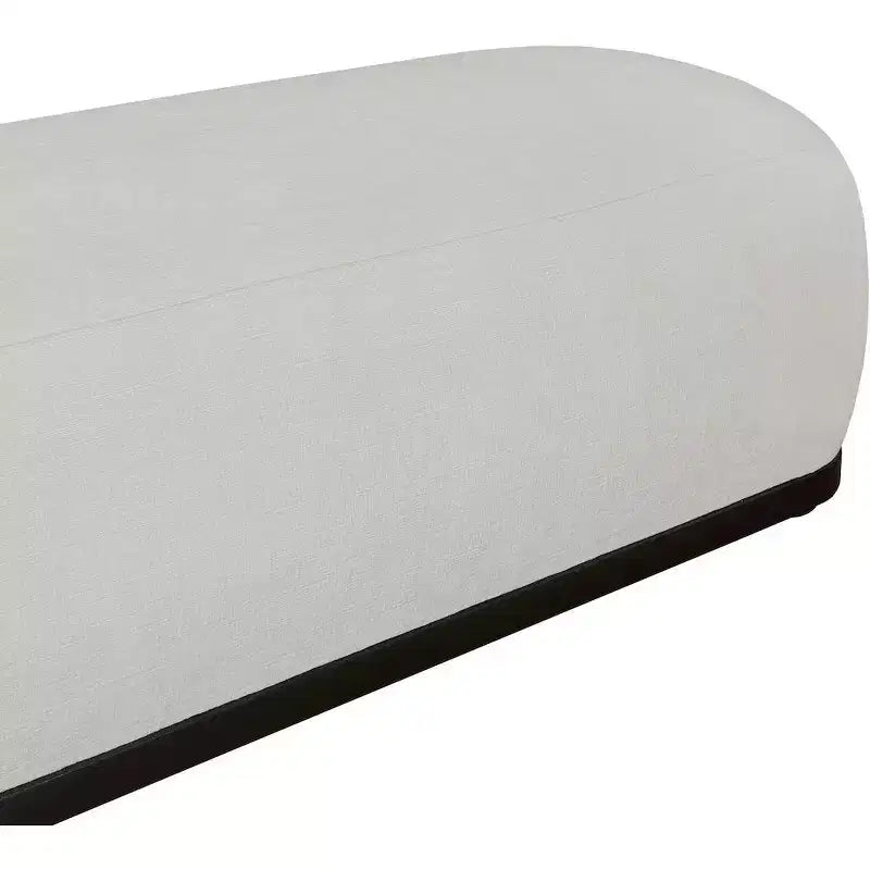 Banc rembourré en tissu chenille – Style Calum, accent moderne pour chambre à coucher