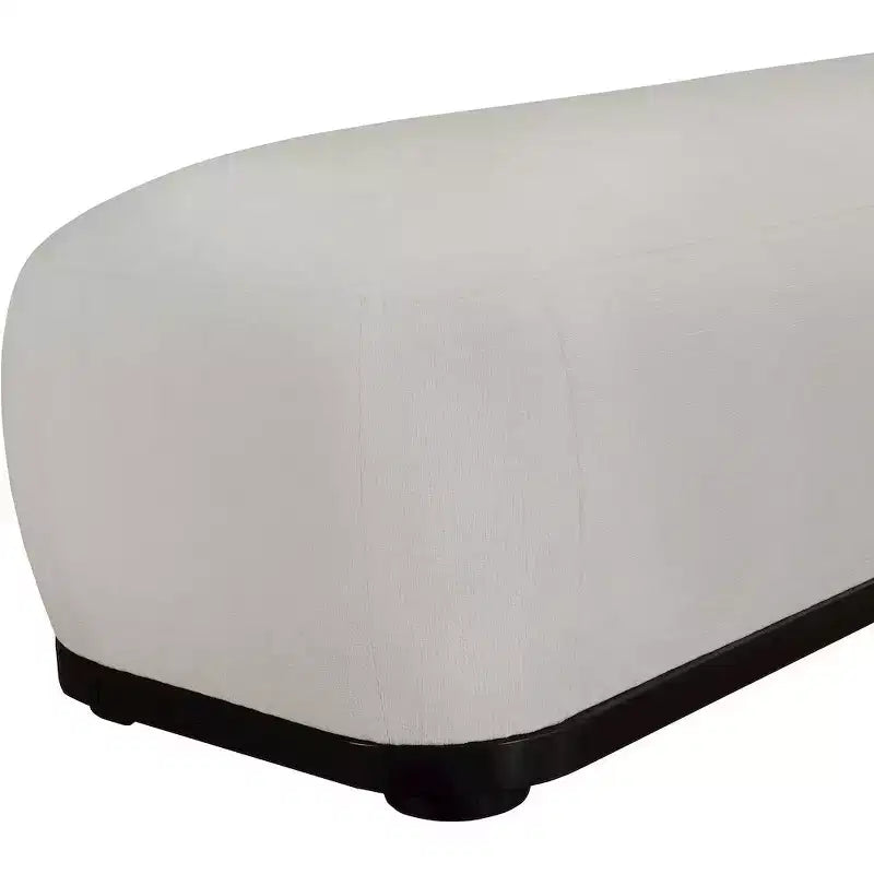 Banc rembourré en tissu chenille – Style Calum, accent moderne pour chambre à coucher