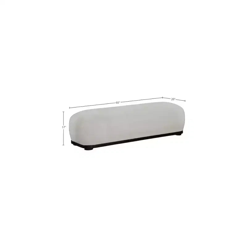 Banc rembourré en tissu chenille – Style Calum, accent moderne pour chambre à coucher