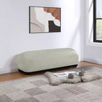 Banc rembourré en tissu chenille – Style Calum, accent moderne pour chambre à coucher