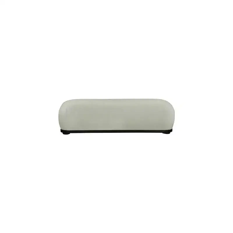Banc rembourré en tissu chenille – Style Calum, accent moderne pour chambre à coucher