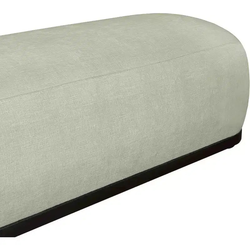Banc rembourré en tissu chenille – Style Calum, accent moderne pour chambre à coucher
