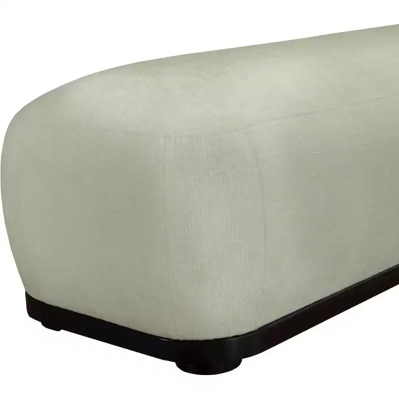 Banc rembourré en tissu chenille – Style Calum, accent moderne pour chambre à coucher