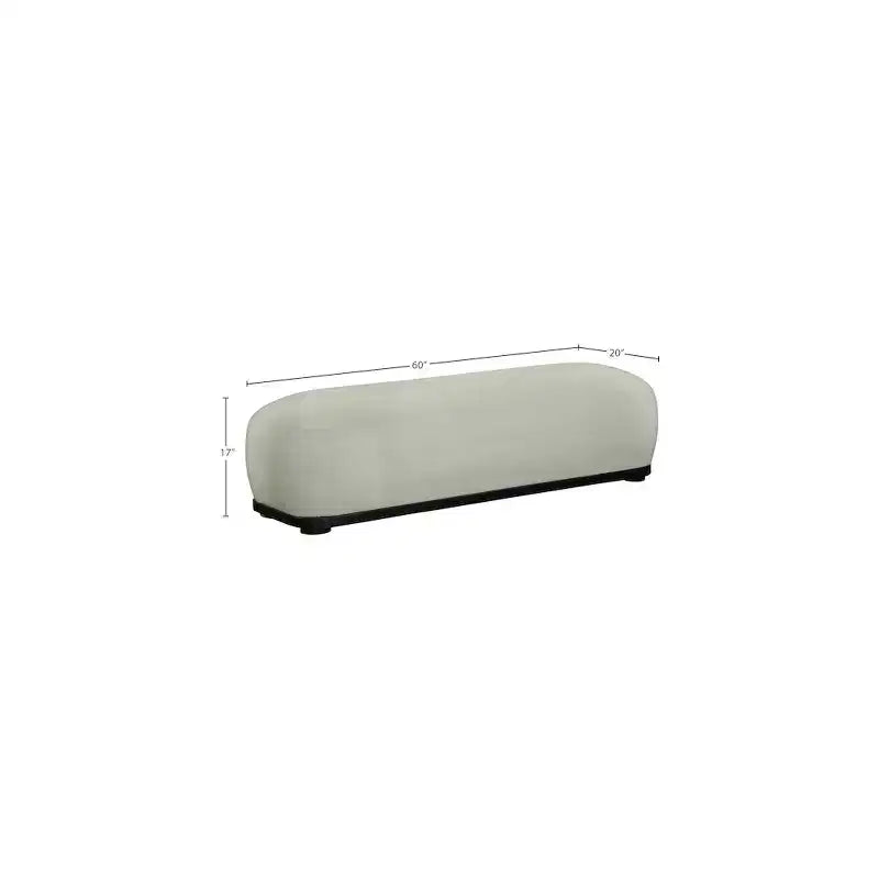 Banc rembourré en tissu chenille – Style Calum, accent moderne pour chambre à coucher