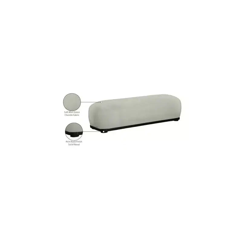 Banc rembourré en tissu chenille – Style Calum, accent moderne pour chambre à coucher