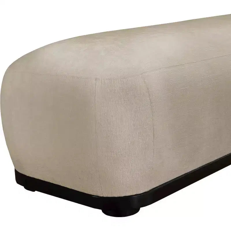 Chenille Fabric Upholstered Bench – Calum Style, Modern Bedroom Accent