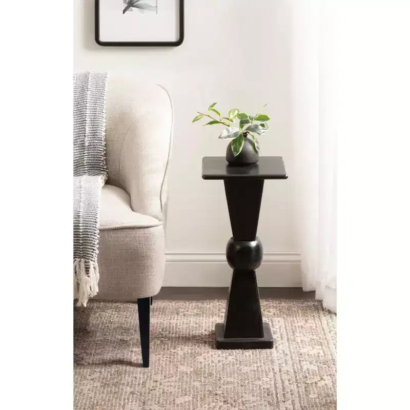 Table d'appoint porte-boissons en bois