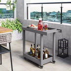 Chariot de service utilitaire à 2 étagères – Capacité de 227 kg, maison, bureau, terrasse et barbecue