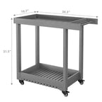 Chariot de service utilitaire à 2 étagères – Capacité de 227 kg, maison, bureau, terrasse et barbecue