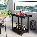 Chariot de service utilitaire à 2 étagères – Capacité de 227 kg, maison, bureau, terrasse et barbecue
