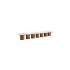 Banc rembourré en tissu bouclé crème – Style Pavillon, Accent Moderne