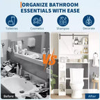 Over-Toilet Storage Cabinet – 2 Sliding Barn Doors, 6 Shelves & Toilet Paper Holder, White