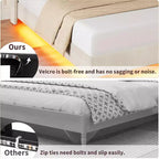 Modern Floating Platform Bed Frame with RGB LED Lights, Charging Station & Wooden Slats