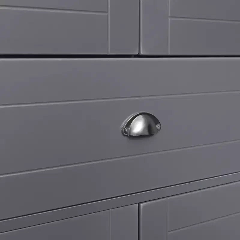 Garde-manger de cuisine de 183 cm de haut – 4 portes, tiroir et étagères réglables, blanc