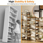 Multi-layer corner bookshelf, detachable corner space-saving bookshelf with multiple hooks