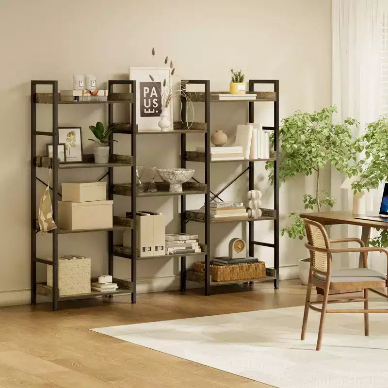 Greenstell Multi-layer corner bookshelf, detachable corner space-saving bookshelf with multiple hooks