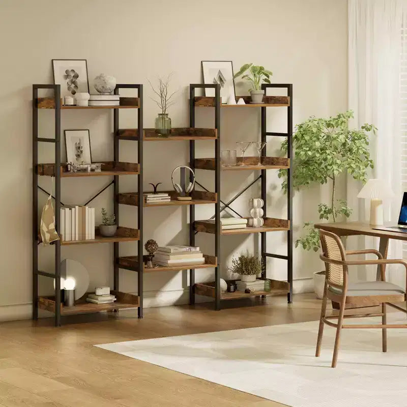 Multi-layer corner bookshelf, detachable corner space-saving bookshelf with multiple hooks