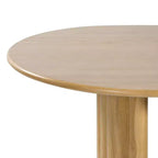 Table à manger ovale de 79 po pour 6 à 8 personnes – Bord en arc, piètement rayé, style ferme moderne, naturel