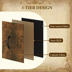 Commode à 15 tiroirs, Organiseur de rangement haut avec cadre en métal et plateau en bois, Commode en tissu pour salon, Meuble de rangement multifonctionnel