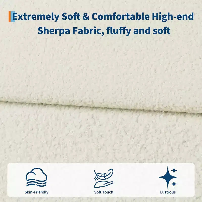 Cadre de lit en tissu bouclé rembourré avec tête de lit – Aucun sommier tapissier requis