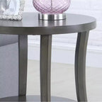 Round Side End Table with Arched Legs & Storage Shelf – Gray, 23.5"H
