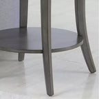 Round Side End Table with Arched Legs & Storage Shelf – Gray, 23.5"H