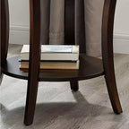 Round Side End Table with Arched Legs & Storage Shelf – Gray, 23.5"H
