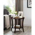 Round Side End Table with Arched Legs & Storage Shelf – Gray, 23.5"H
