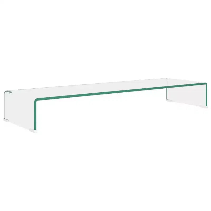vidaXL Tempered Glass TV Stand - Modern Monitor Stand Riser for Multimedia Devices, Streamlined TV Console with Storage, Clear