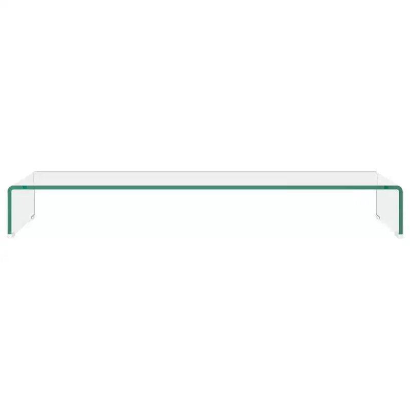 Tempered Glass TV Stand – Modern Monitor Riser with Storage, Clear