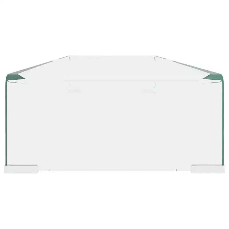 Tempered Glass TV Stand – Modern Monitor Riser with Storage, Clear